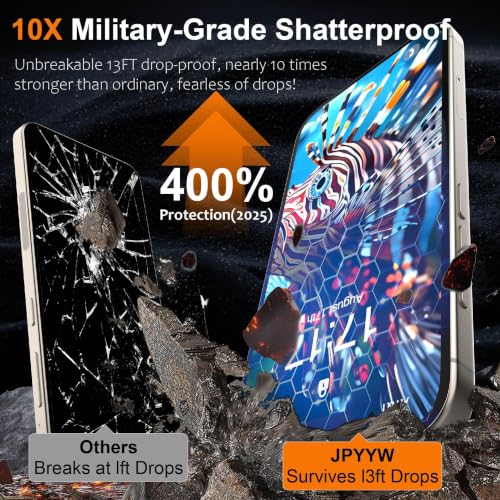 4 Pack for iPhone Air Screen Protector, Military-Grade Shatterproof, 9H Hardness, Full Coverage Tempered Glass for iPhone 17 Air-6.6 inch with Install Frame