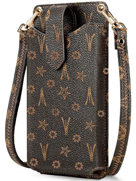 Peacocktion Small Crossbody Cell Phone Purse for Women, Lightweight Mini Small Crossbody Bags for Women with Card Slots - color: 02-brown
