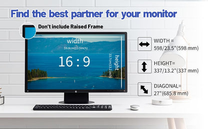 Removable Hanging 27" Monitor Blue Light Blocking Screen Protector