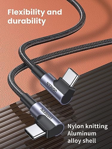 UGREEN 60W Right Angle USB C Cable, 90° Ends Fast Charging, 3.3ft - size: 3.3FT