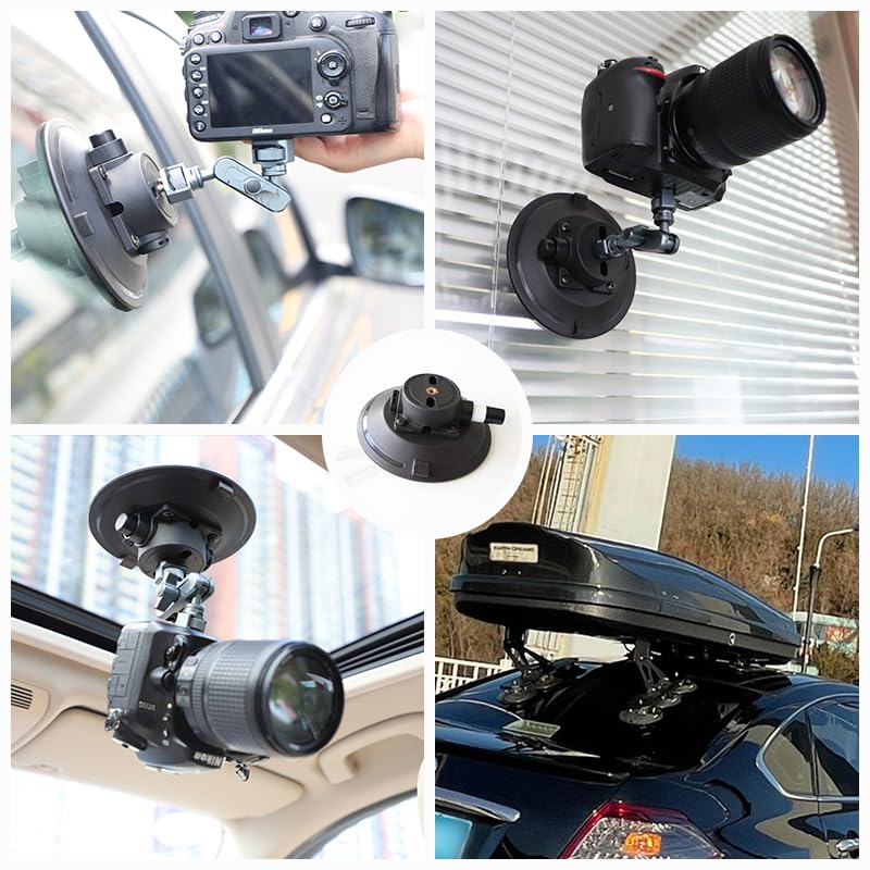 4.5" Camera Suction Cup Mount, Heavy Duty Pump Vacuum Mount - size: 4.5” Plastic