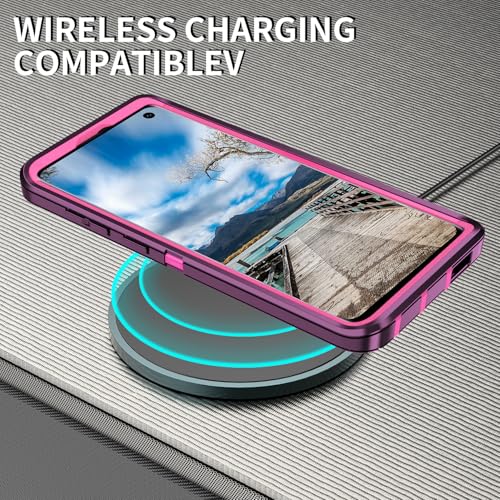 for Galaxy S10 Case,[Without Screen Protector] Heavy Duty Shockproof Dust/Drop Poof 3 Layers Full Bady Protection Rugged Cover for Galaxy S10,Purple/Rose red - color: Purple/Rose red