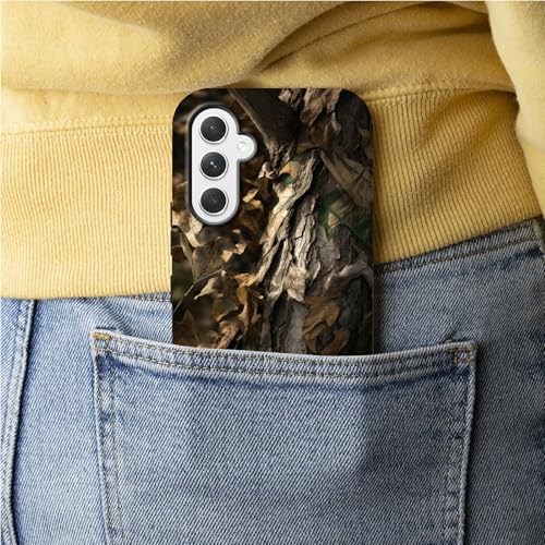 Camouflage Leaf Phone Case for Samsung Galaxy S25, Dual Layer Shockproof Rugged Cover with Soft TPU + Hard PC, Anti-Scratch Slim Fit Wireless Charging Compatible - color: Camouflage Leaf, size: 6.2" Galaxy S25