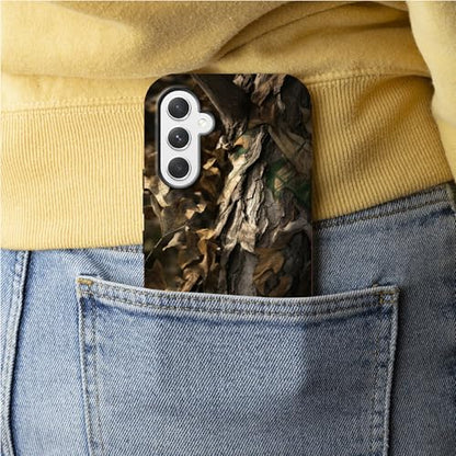 Camouflage Leaf Phone Case for Samsung Galaxy S25, Dual Layer Shockproof Rugged Cover with Soft TPU + Hard PC, Anti-Scratch Slim Fit Wireless Charging Compatible - color: Camouflage Leaf, size: 6.2" Galaxy S25