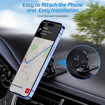 Magnetic Car Mount [2-Pack] - Universal Stick-On Dashboard Magnetic Phone Holder for Car, Strong Magnet Mount for Cell Phones & Mini Tablets with Swift-Snap Technology