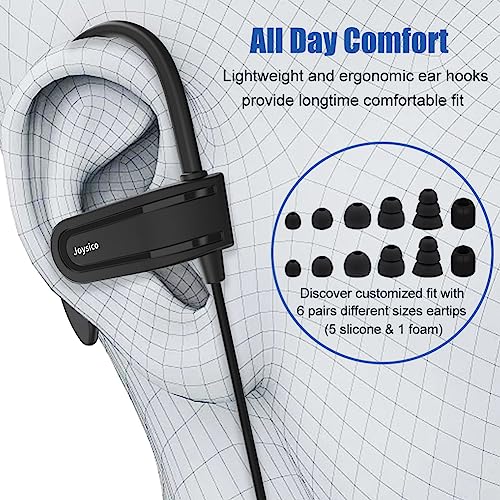Joysico Wired Over Ear Earbuds Headphones with Mic and Volume Control Black