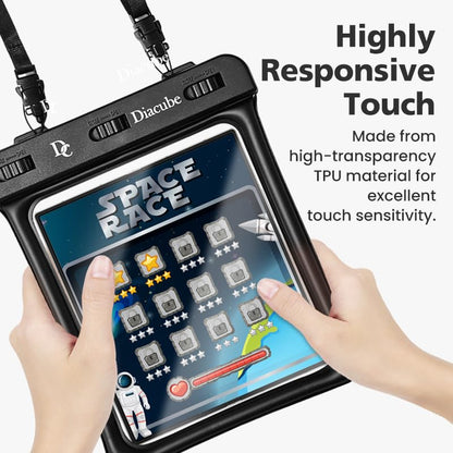 [6.5"x5.9"] DIACUBE Waterproof Phone Pouch For Wide-Screen Foldable Phone - Samsung Galaxy Z Fold/Google Pixel Fold/Huawei Folding , IPX8 Floating Waterproof Phone Case, Must-Have Beach Essentials