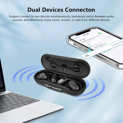 iDIGMALL Open Ear Headphones, Bluetooth 5.4 Headset w/Detachable Microphone