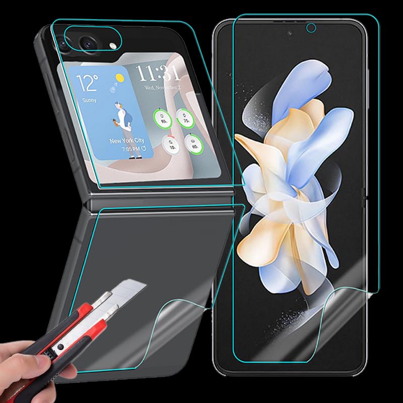 3PCS Clear Screen Protector for Samsung Galaxy Z Flip 5 5G Inner Screen Protection Hydrogel Films Not Tempered Galss (Inferior Posterior Membrane) - size: Posterior Membrane - Lower