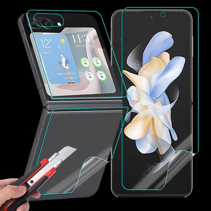 3PCS Clear Screen Protector for Samsung Galaxy Z Flip 5 5G Inner Screen Protection Hydrogel Films Not Tempered Galss (Inferior Posterior Membrane) - size: Posterior Membrane - Lower