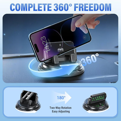 YAUNJI Car Phone Holder 360 Degree Rotation, 2026 New Adjustable Dashboard Phone Holder for Car, Portable Universal Car Phone Mount Suitable for Car Navigation in Car Dashboard (1) - color: 1