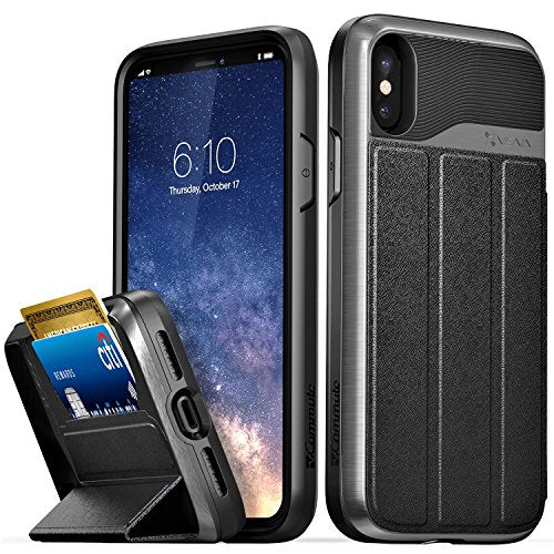 VENA vCommute for iPhone Xs/X Wallet Case, Space Gray - color: Black, size: iPhone X/ XS