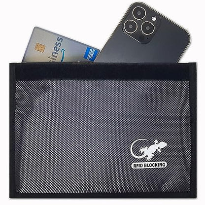 Gecko Travel Tech Faraday Bag Anti-Tracking GPS RFID Car Key Signal Blocker Wallet Shielding Pouch Protective Case for Cell Phone Car Key FOB, Data Privacy, Electronic Device Security (GRAY - NYLON) - color: GRAY - NYLON