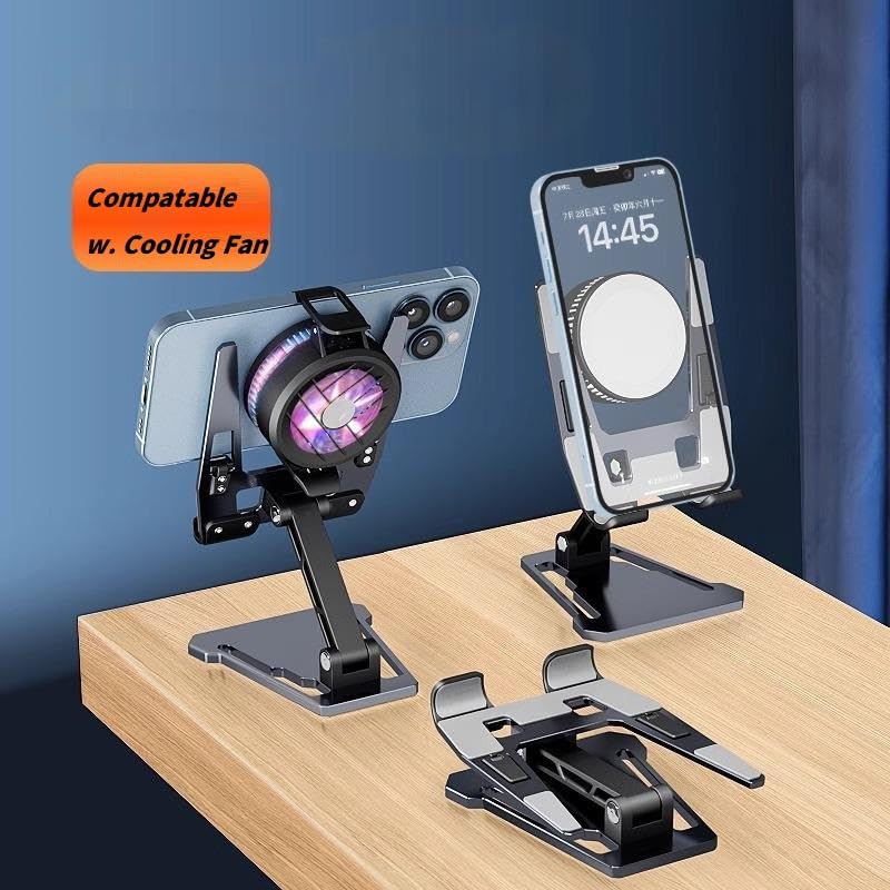 iPhone Android Tablet Holder Desktop Stand, Dual Rod Adjustable & Rotatable Carbon Steel, Compatible with 4.7-16.5" iPads,Tablets, Portable Monitors, Kindle.