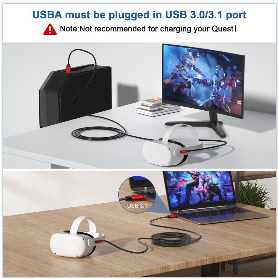 16FT Link Cable for Meta Quest 3/3s/Quest2/2/Pro/Pico 4 Accessories