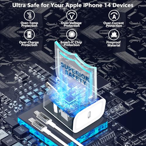 Apple MFi Certified iPhone Charger Fast Charging, 4Pack 20W USB C Charger - color: Pearl White