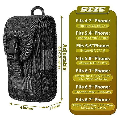 SOWHUP Tactical Molle Pouch Cell Phone Pouch Holster Small Utility EDC Pouch Gadget Organizer Bag - color: Black2