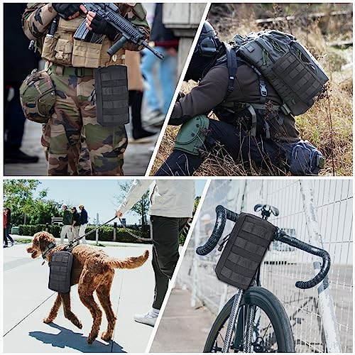 TRIWONDER Tactical Cigarette Pouch Molle Small Military Bag Battery Cigarette Case EDC Utility Card Holder Lighter Slot Mini Cigar Waist Pack - color: 08 Black