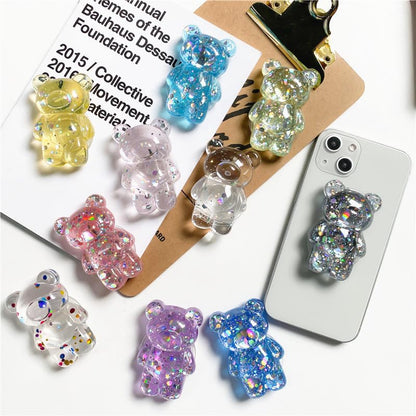 1Pc Bear Phone Grip Tok Folding Bracket Mobile Phone Finger Holder Mobile Phone Cartoon Foldable Epoxy SequinsCute B 3D Ear Shaped for Desktop Mobile Phone Cell Phones and Accessories (Red) - color: Red