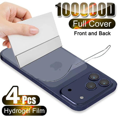 Screen Protector Hydrogel Film for iPhone, 4-Pack Front and Back Full Coverage, Compatible with iPhone 17, 16, 15, 14, Pro Max, Air Plus Models (For iPhone 17 Pro) - size: For iPhone 17 Pro