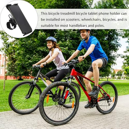 SHINEOFI Bike Phone Mount Stroller Phone Mount Tablet Holder for Treadmill Adjustable Handlebar Clamp for Smartphones and Tablets Rotatable Clip for Scooter Elliptical Shopping Cart