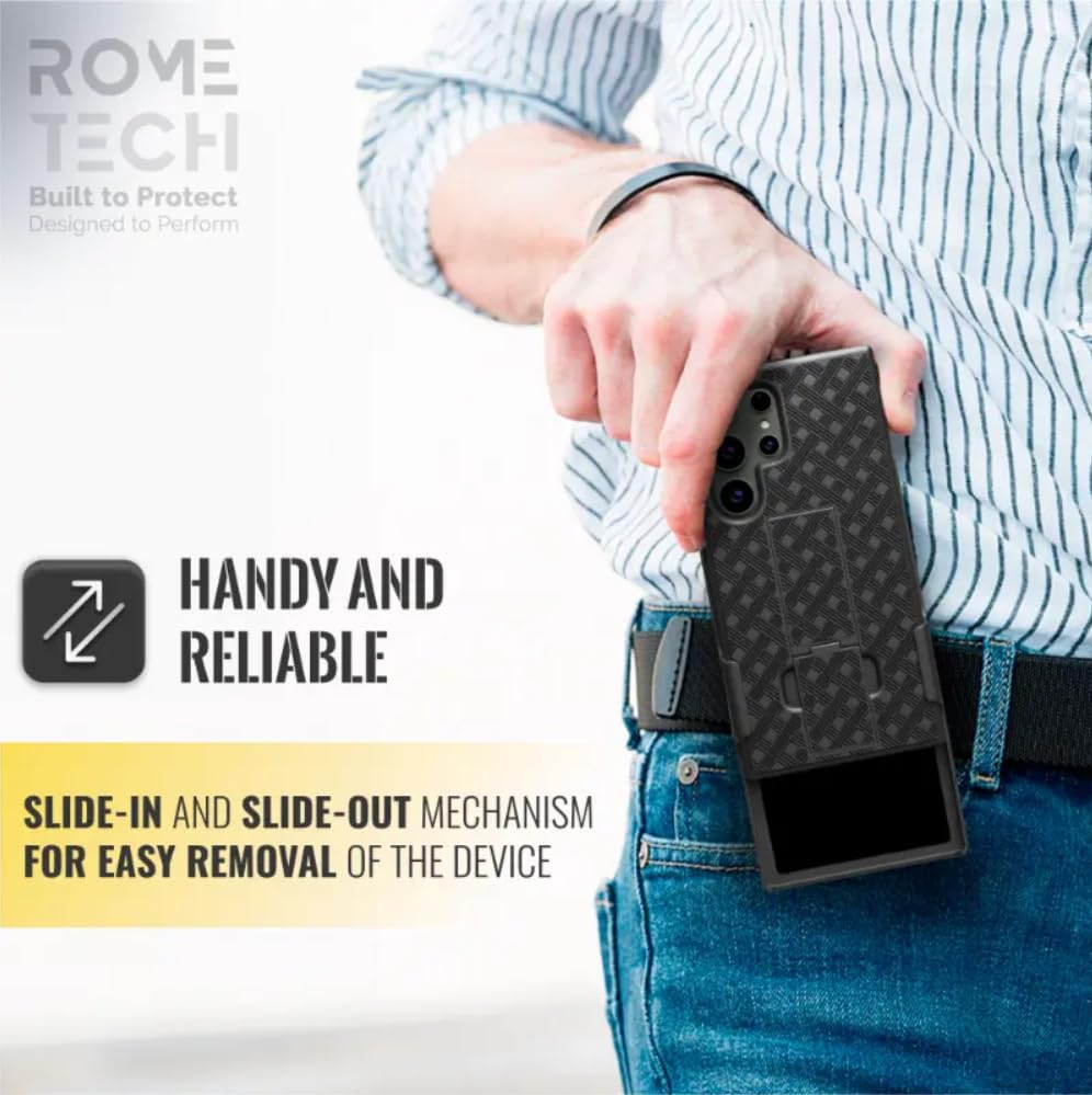 Designed for Samsung Galaxy S24 Ultra Case with Belt Clip Holster | Rugged Holster & Protective Phone Case Combo with Anti-Slip Texture - Black - style: Galaxy S24 Ultra