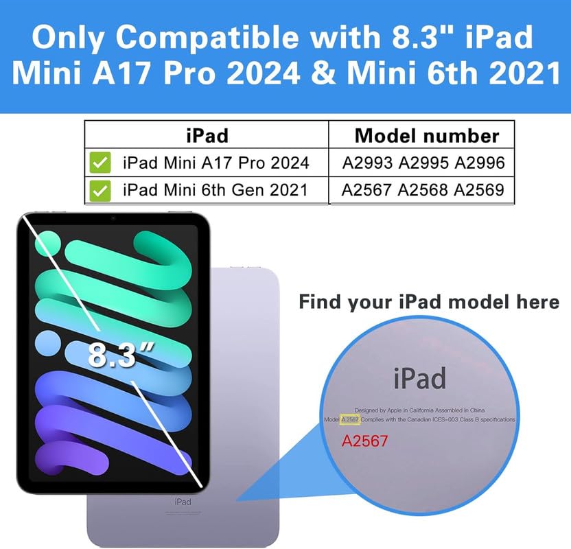 ENTRONIX Clear Screen Protector Compatible with iPad Mini 7/A17 Pro (2024) 8.3 Inches, Tempered Glass Scratch-Resistant Anti-Drop Protection & Case Friendly, Easy to Install, 2-Pack