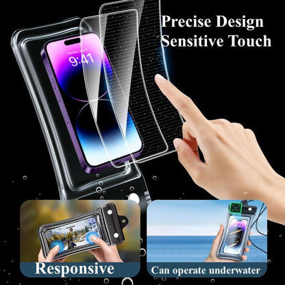 Waterproof Phone Pouch,Floatable Waterproof Phone Pouch with Touchscreen,Universal IPX8 Waterproof Cell Phone Case,Underwater Photography,for Swimming,Rafting,Diving,for All Models (Pink) - color: pink