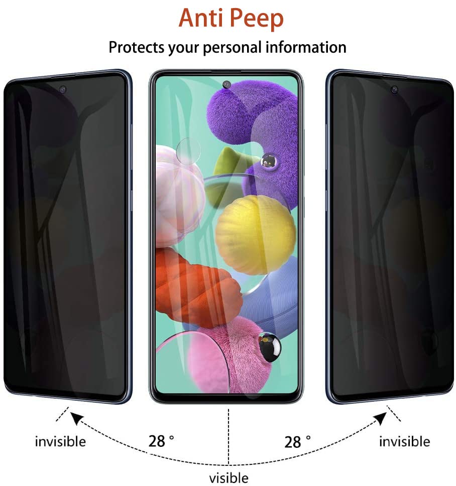 [2 Pack for Samsung Galaxy A14 Tempered Glass Privacy Screen Protector 5G, Anti Spy Black Protect Film Shield for Galaxy A14 6.8 inch, Bubble Free Anti Scratch Case Friendly Easy Install - size: A14