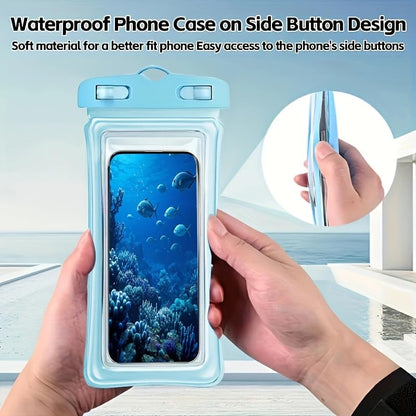 Universal Waterproof Phone Pouch, Floating Phone Case, Dry Bag, PVC Material, IPX8 Waterproof, Suitable for Swimming, Beach, Travel and Outdoor Activities, Fits Phones Up to 6.8 Inches Blue - color: Blue