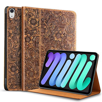 Gexmil Leather Case for iPad mini 7 A17 Pro/iPad mini 6 Gen 8.3 Inch - color: Brown