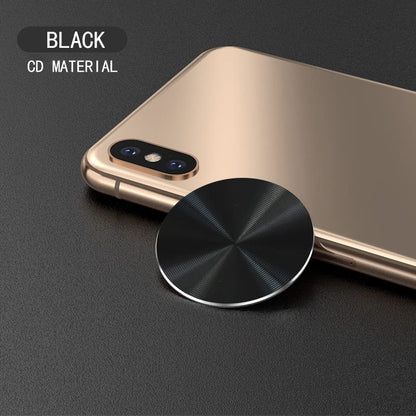 Metal Plates Replacement Set 4 Pack for Magnetic Car Mount. Kit of 4 Black Round Discs Without Holes for Case Back, Phone Magnets. Strong 3M Adhesive Backing Circular Cell Phone Holder Stickers. - color: Black