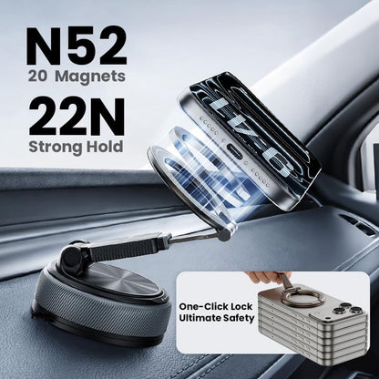 Magnetic Car Phone Mount 2-in-1 Detachable Ring Stand for Desk & Dashboard