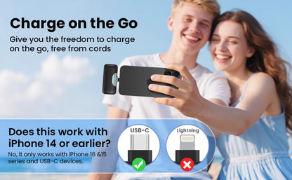 Mini Portable Charger for iPhone 17/16/15 Series,Upgraded 5500mAh PD Fast Charging USB-C Power Bank,Travel Pocket Size Portable Phone Charger for iPhone17/17Pro/17Pro Max/Air/16/15,Samsung,Android etc