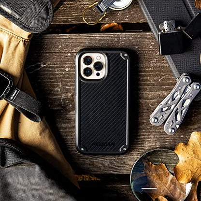 Pelican Shield Series - iPhone 13 Case - 21ft Military Grade Drop Protection, Compatible with Wireless Charging - With Belt Clip Holster Kickstand - Heavy Duty Rugged Case for iPhone 13 - Black