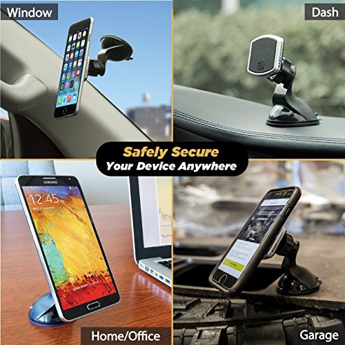 Scosche MPWD2PK-UB MagicMount Pro Magnetic Car Phone Holder - Strong Magnet Mount for iPhone and Android - Secure Mount for Car Window/Dash - Universal 360° Adjustable Mobile Cell Holder - 2-Pack - size: 2 Pack, style: Window / Dash Suction
