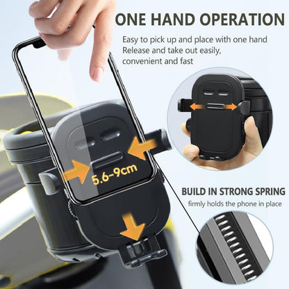Stroller Cup Phone Holder Attachment, 3-in-1 Universal Cup Holder with Adjustable Phone Mount, Double Cup Holder for Walker Wheelchair Fits Most Donna, Uppababy, Bugaboo, Anti-Slip & Easy Install
