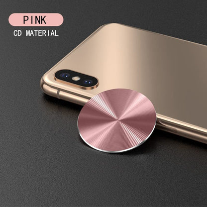 SALEX Cute Pink Metal Plates Set 4 Pack for Magnetic Car Mount. Kit of 4 Rose Gold Round Discs Without Holes for Phone Holder, Case. Strong 3M Adhesive Cell Phone Magnet Stickers Replacement - color: Rose Gold
