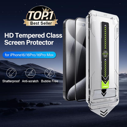 2 Pack Dust-Free Installation Screen Protector for iPhone 16 Pro max[6.9 Inch], Tempered Glass with Auto-Alignment Frame, 9H Hardness, Case Friendly, HD Clear, Scratch & Shatter Resistant (iphone 16 pro max)