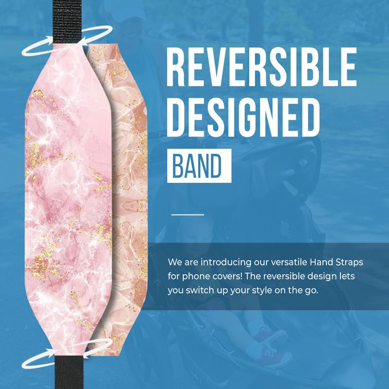 Switchbands Universal Phone Grip Strap | Phone Loop for Almost All Phones | Reversible Phone Straps As Cell Phone Finger Holder | Elastic Phone Grip As Phone Wrist Strap - Rose Marble