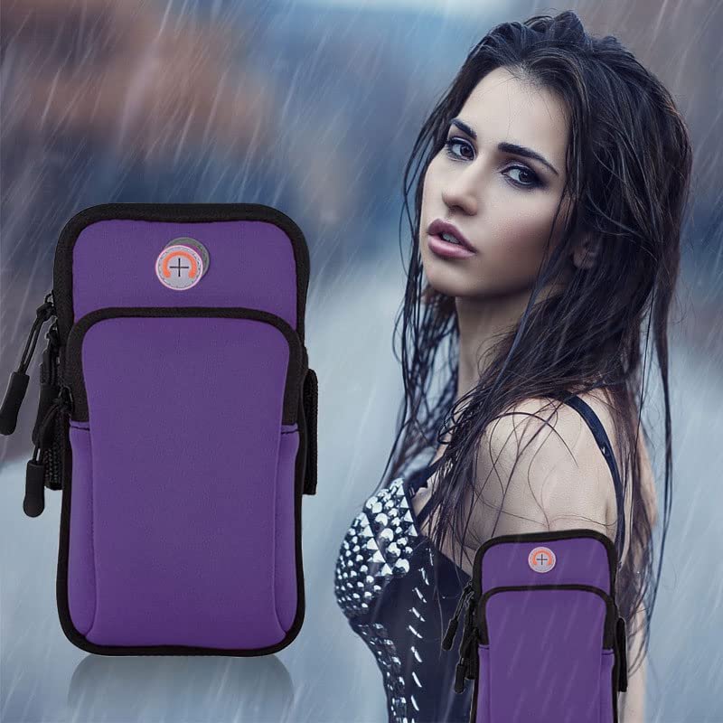 Running Armband Cell Phone Holder for iPhone 11 12 13 14 15 16e 16 17 Pro Max Xs X Xr 8 Plus SE Mini,Galaxy S26 S25 S24 S23 S22 Note 20,Key,Strap Pouch,Workout Exercise Sports Arm Band Sleeve - color: 1-Purple