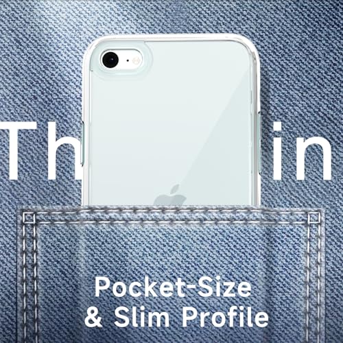 LoeoeL for iPhone SE 2022/2020/ 7/8 Case Clear, Transparent Hybrid SE Phone Case [Hard Plastic & Soft Silicone Bumper] Acrylic Non Yellowing Thin Slim Protective Cover, Crystal Clear - color: Crystal Clear, size: SE / 7 / 8