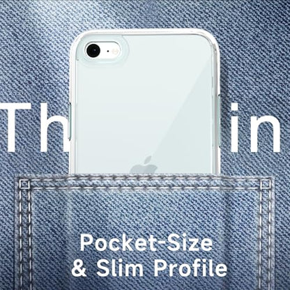 LoeoeL for iPhone SE 2022/2020/ 7/8 Case Clear, Transparent Hybrid SE Phone Case [Hard Plastic & Soft Silicone Bumper] Acrylic Non Yellowing Thin Slim Protective Cover, Crystal Clear - color: Crystal Clear, size: SE / 7 / 8