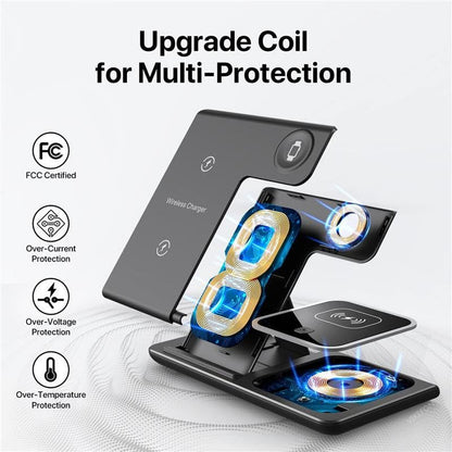 3-in-1 Wireless Charging Station for Phone, Watch, Earbuds