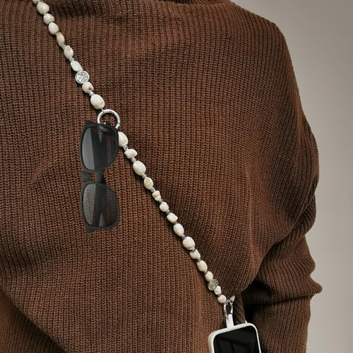 Phone Crossbody Strap, 2in1 Wrist Charm&Shoulder Lanyard,3Ways Usage free to Assembly and Disassembly Phone Strap with Tether Patches for Most Phones Bag Purse (L) - color: N