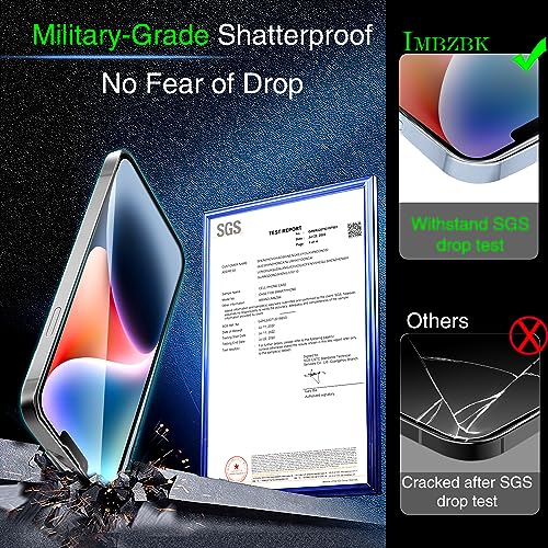 IMBZBK Screen Protector for iPhone 14, Tempered Glass, 3+3 Pack - color: 14-Transparent