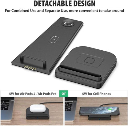 Charger Stand 15W Fast Charging Dock Station 3 in 1 Mobile Phone Holder Charger