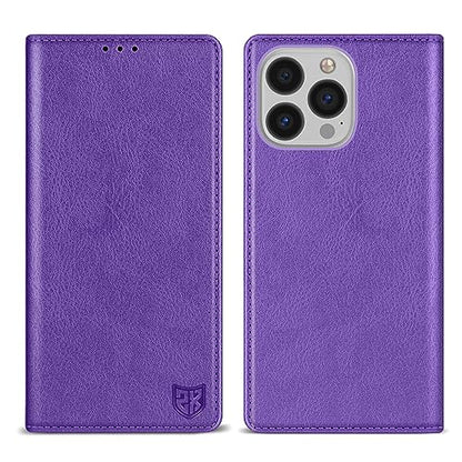 ZZXX iPhone 13 Pro 6.1 inch Cellular Phone Case, Wallet with RFID Blocking, Card Slot, Magnetic Leather Flip Protective Cover (Purple) - color: Purple, size: iPhone 13 Pro
