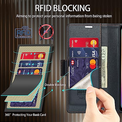 Samsung Galaxy S21+ Plus 5G Case,Samsung Galaxy S21 Plus 5G Wallet Case with Card Holder RFID Blocking Kickstand Magnetic,Leather Flip Case for Samsung Galaxy S21+ 5G 6.7 Inch (Fashion Black) - color: Fashion Black, size: S21+ Plus 6.7"