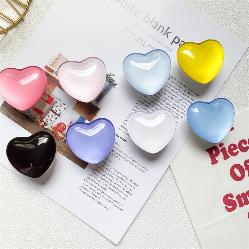 Heart Phone Holder Stand, Glass, Crystal, Cute, Pretty, Resin, ABS, Acrylic, epoxy (Black)